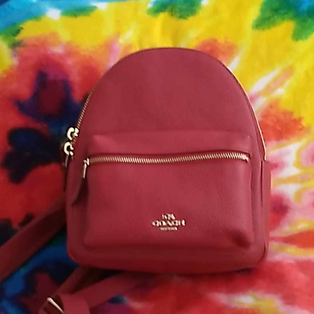 Coach Mini Charlie Backpack--Red